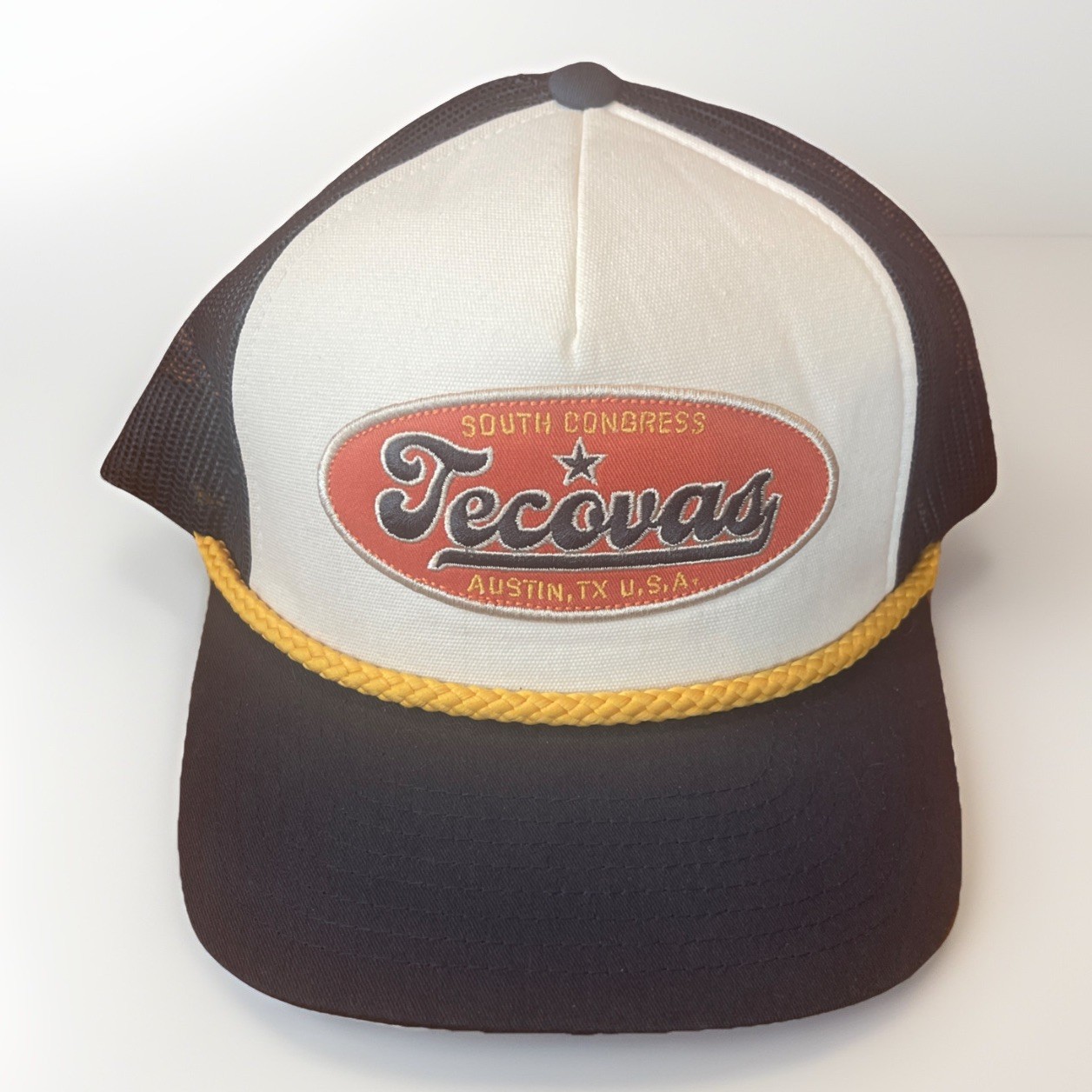 Tecovas Hat Trucker Mesh Snapback Gold Rope Cap Western Outdoor Austin Texas