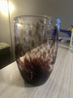 Murano hand-blown glass tumbler with a purple tortoiseshell pattern. 1960s