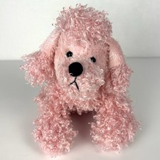 Ganz WebKinz Pink Poodle Plush Dog Stuffed Animal Toy 8  Curly No Code EUC Clean