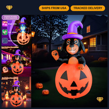 5FT Inflatable Dachshund with Pumpkin - Halloween Yard Decor, LED Lights, Spooky