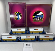 MTH Premier 20-2785A 20-2785B CSX P&O 5-Car Twin Stack Container Set O Gauge New