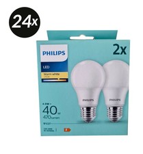 24x PHILIPS 2er Pack LED Leuchtmittel E27 40W Lampen Leuchten 470lumen NEU