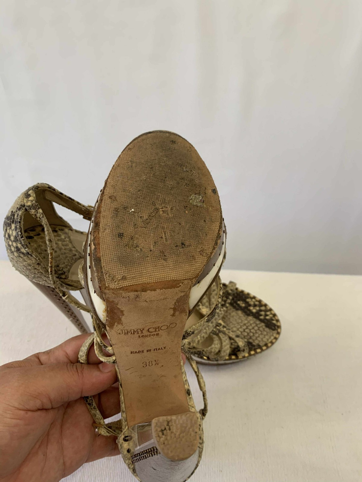 Jimmy Choo London Python Platform Heels Size 8.5 … - image 11