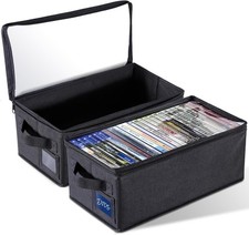 DVD Storage Box W/ Clear Window 15.75" Foldable Media Organizer Premium Zipper