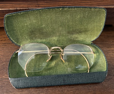 Vintage B L Bausch  Lomb 10K GF Hexagonal Bifocals Glasses w/Case Antique
