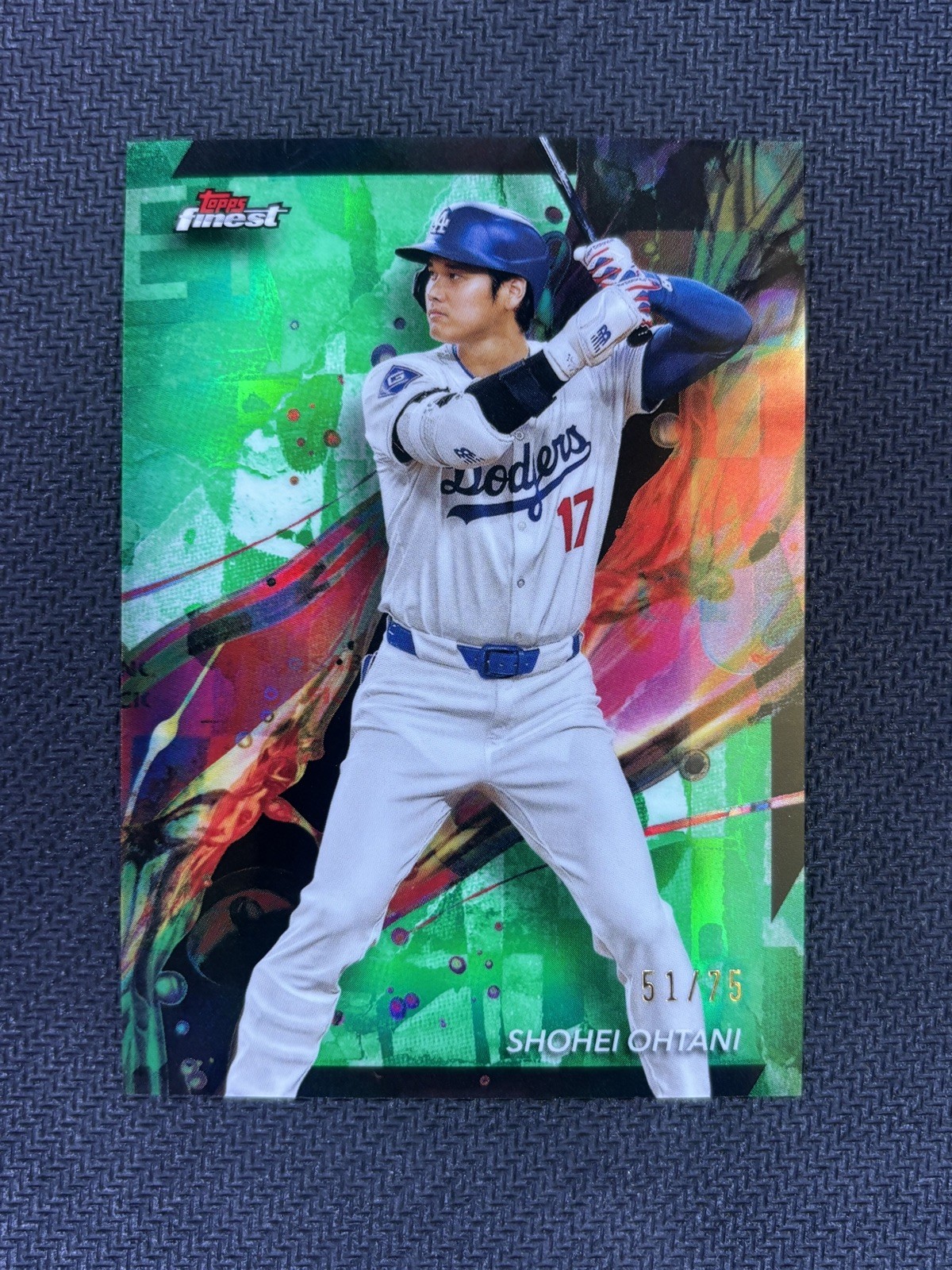 2024 Topps Finest #100 Shohei Ohtani Green Refractor /75 Dodgers 🧼 MVP 
