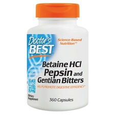 Doctor's Best Betain HCL Pepsin und Enzianwurzel 360 Kapseln