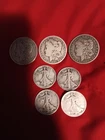 5 Dollar Face Value 90 % Silver 3 Morgan Dollars And 4 Walking Liberty Halfs