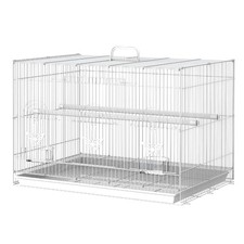AllMyPets Gabbia per Uccelli in Metallo con Posatoi 60x41x41cm Bianco 25D51