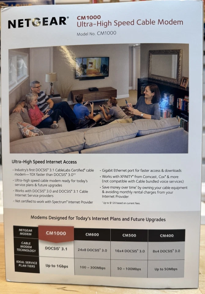NETGEAR CM1000 DOCSIS 3.1 Ultra High Speed Cable Modem - Image 4 of 4