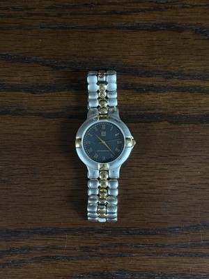 RARE Vintage Givenchy Two Toned Watch 32mm Black Face Luxury Designer Watch