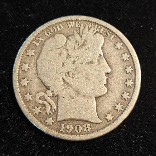1908 O Barber Half Silver Dollar 90% Silver 50c