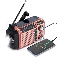 Hand Crank Emergency Weather Radio with 2600mAh/9620mWh Power Bank, NOAA AM F...