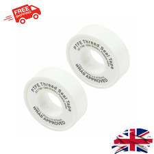 PTFE PLUMBING PLUMBERS White PTFE Tape x2 Threaded Seal Fitting Water 12mm x 12m