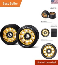 Aluminum Roller Skate Wheels 62mm x 42mm - 95A Hardness, Set of 8 with Bearings