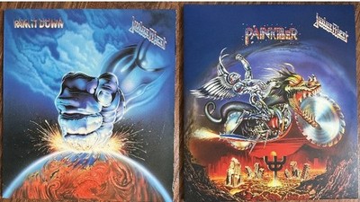 Lot of 2 Judas Priest Vinyl LPs Ram It Down 1988 Painkiller 2010 2LP Red Vinyl