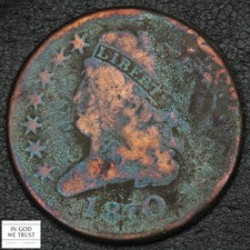 1810 Classic Head Copper Half Cent 1/2C - Corroded (Rotated Dies Mint Error!)