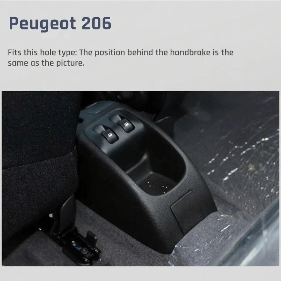 Caja reposabrazos central para Peugeot 206 caja de almacenamiento de doble capa con portavasos Foto 2 de 4