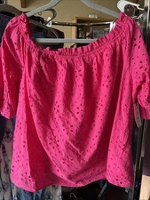 Women’s terror and sky 1X Shocking Pink Off The Shoulder Top New With Tags