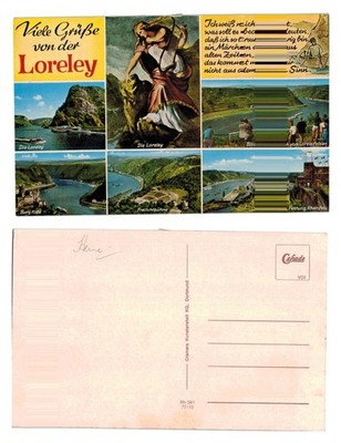 Alte Postkarte - Die Loreley Rhein Deutschland mehrere Ansichten UNBESPIELT