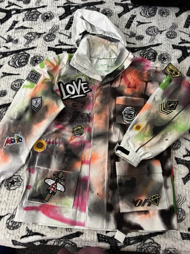 Giacca da sci Off White Goretex bianca graffiti taglia M