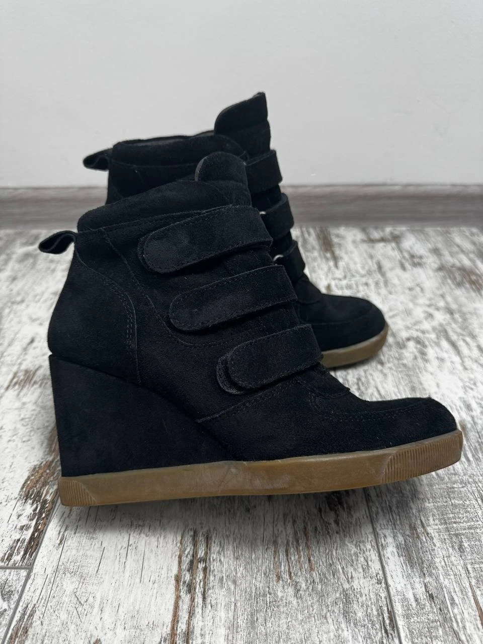 DDP Buffalo Women's Suede Canvas High-Top Wedge Sneakers Y2K Avant-Garde