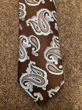 Ermenegildo Zegna Silk Tie Brown  Blue Paisley Classic New Italy Chocolate