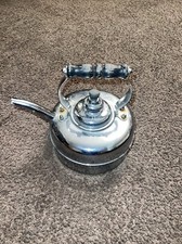 SIMPLEX Whistling Teapot Kettle Chrome Plated...
