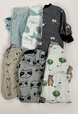 Baby Boy 0-3 M Footed Zip One Piece Sleeper Pajama Burts Gerber Lot Bundle 6