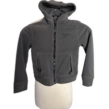 Boys Reebok hoodie jacket full zipper gray size 5/6 long sleeve pockets