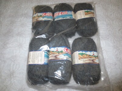 6 - 3 oz. Skeins CARON CAPE COD Dupont Orlon Acrylic OXFORD HEATHER #7360 YARN