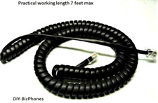 Flat Black 12Ft Yealink IP Phone Handset Cord SIP T2 T3 T4 T5 Series VoIP Curly