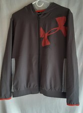 Under Armour Youth XL YXL Athletic Zip Jacket Gray Lightweight W/Hood