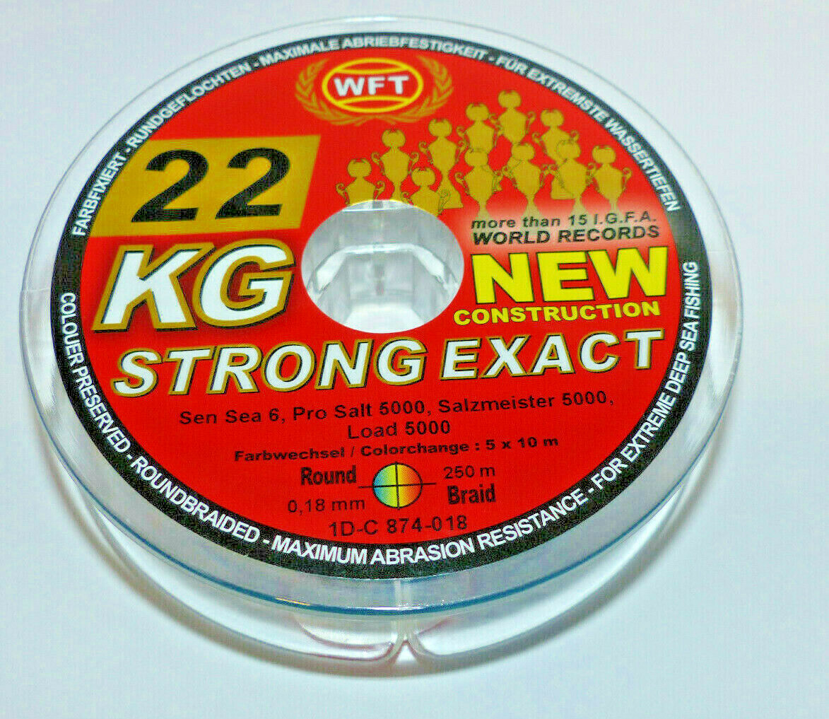 WFT 22KG Strong Schnur Grün 0,18mm 1m von der Großspule Grün - TK22kg