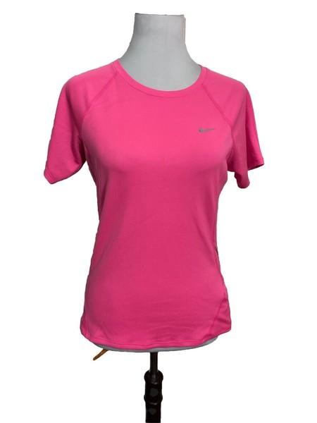 NIKE Ladies Size S / 10 Hi-Vis Pink Activewear Sports  T-Shirt Top Excellent Con