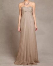 NWOT Jenny Yoo Tuscan Beige Willow Full Length Gown SZ 8 $260 Msrp