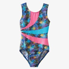 Girl Size L 12-14 Jacques Moret Messy Splatter Multi-Color Tank Leotard NEW