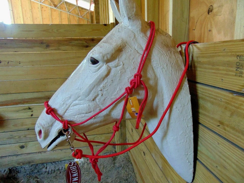 Brida sin brocas natural hecha a mano 4 nudos cuerda halter tirador lateral con anillos Foto 2 de 4