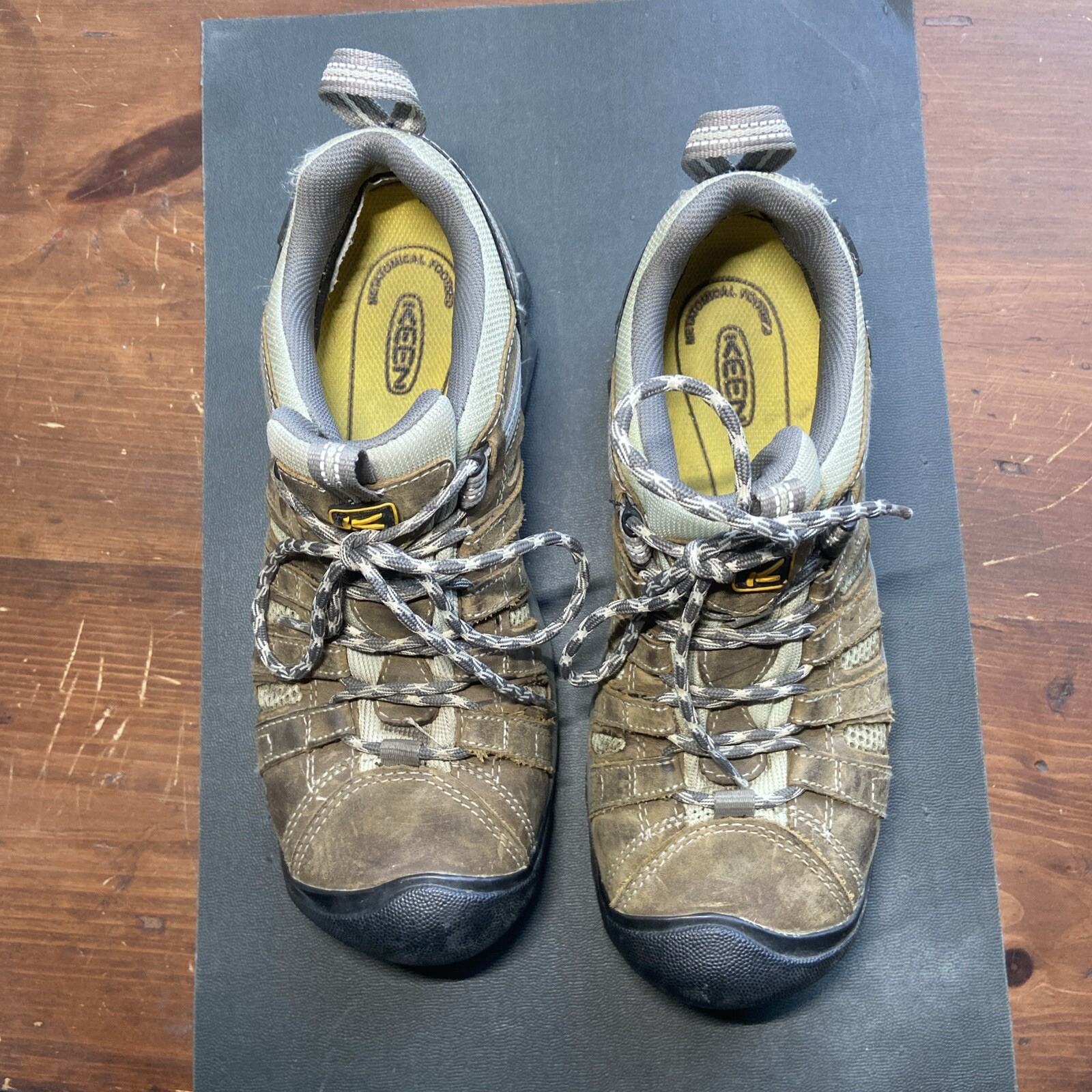 KEEN Scarpe da lavoro da trekking da trekking da donna appassionata 8 5 m selce punta bassa in acciaio marrone pelle