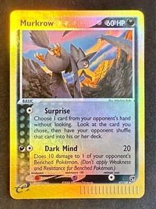 Murkrow 47/100 2003 EX Sandstorm Pokemon Card TCG Arita Artwork Reverse Holo Nm