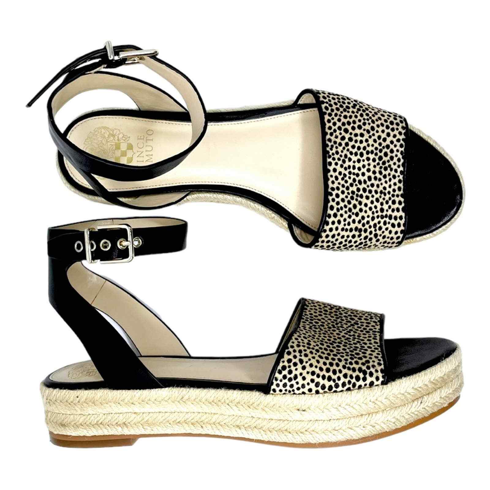 Vince Camuto Kathalia Platform Espadrille Animal Print Cheetah Cow Hide  Leather | eBay