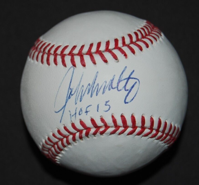 JOHN SMOLTZ SIGNED OFFICIAL MAJOR LEAGUE BASEBALL W/ HOF INSC BECKETT  BRAVES