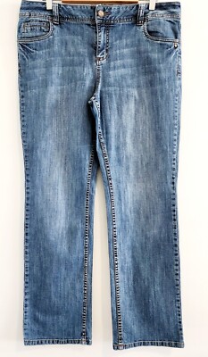 Colorado Men Long Jeans Size 16 Blue Denim Button Zip Pockets Straight Cotton