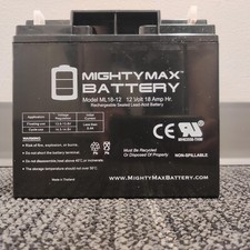 MightyMax 12v 18AH Model ML18-12 Rechargeable Batteries