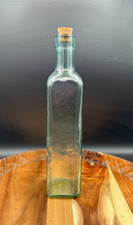 Clear Decorative Glass Bottle 10" w/ Cork Stopper