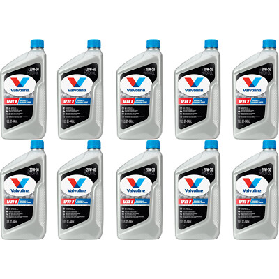 Valvoline Set of 10 Quarts VR1 Racing Engine Motor Oil SAE 20W-50
