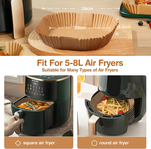 Carta Forno Per Friggitrice Ad Aria 300 Pezzi - Antiaderente E Resistente - Foto 5