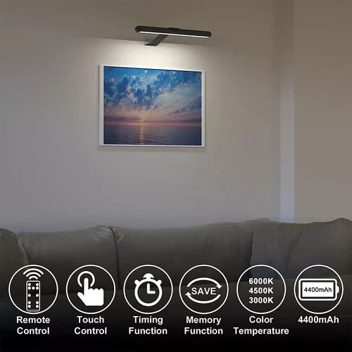 Wireless Picture Lights Dimmable Dartboard Light Rechargeable Art Display Lights - Picture 17 of 22