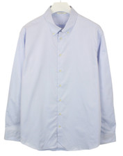 SUITSUPPLY Slim Formal Shirt Men's 2XL Button Down Collar Blue