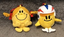 Lot Of 2 Little Miss Sunshine And Daredevil 4  Plush Backpack Clip Ons